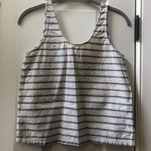 MADEWELL Modena Linen Striped Boxy Tank Top NWOT